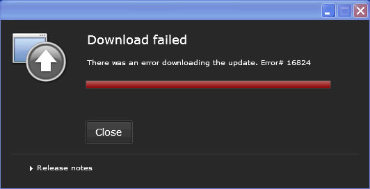 Adobe AIR Updater Download Error 16824